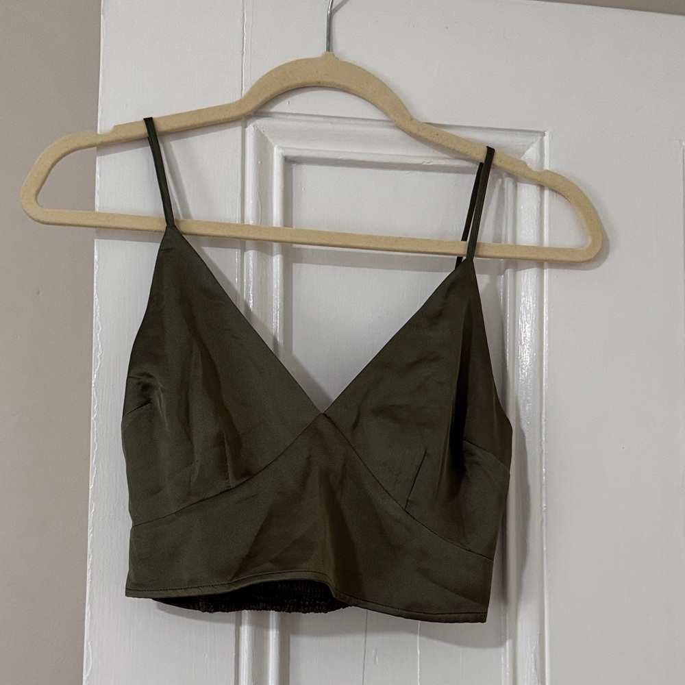 Abercrombie & Fitch Olive Green Crop Top